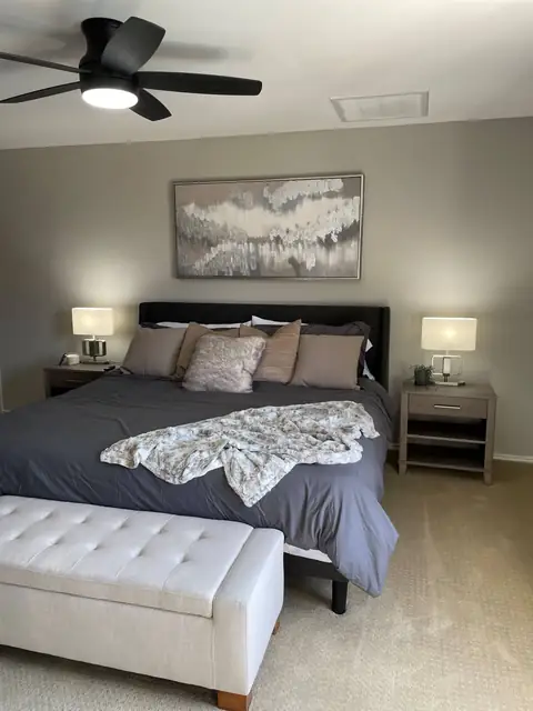 Master #2- Subdued modern hues provide a feeling of tranquility and luxury welcoming you to a peaceful respite, very large room with it's own ensuite and…