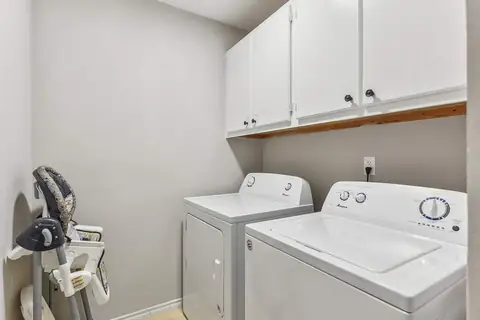 Full size laundry available, also high chair is stored in here