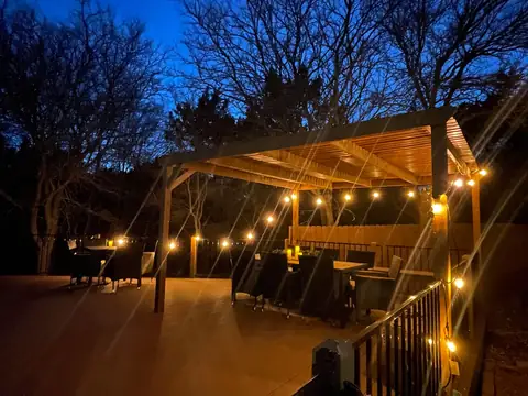 LOVE the outdoor dining all together! Nighttime dining al fresco!