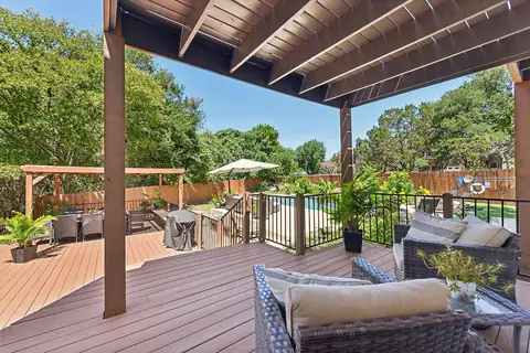 Enormous private outdoor patio space. My favorite spot to enjoy morning coffee watching the birds and sunset in the evenings!