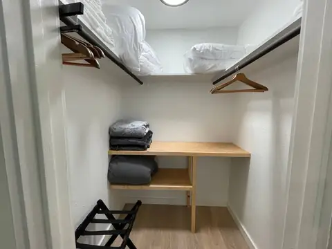 Huge closet & extra linens, luggage rack and tons of storage for extended stays!