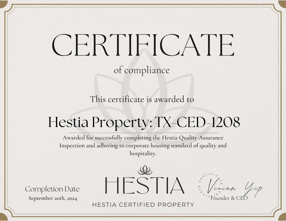 HESTIA certificate of compliance